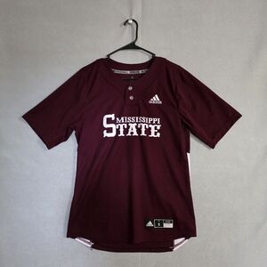 Adidas Mens Mississippi State Bulldogs Maroon Baseball Jersey #19 Size Small